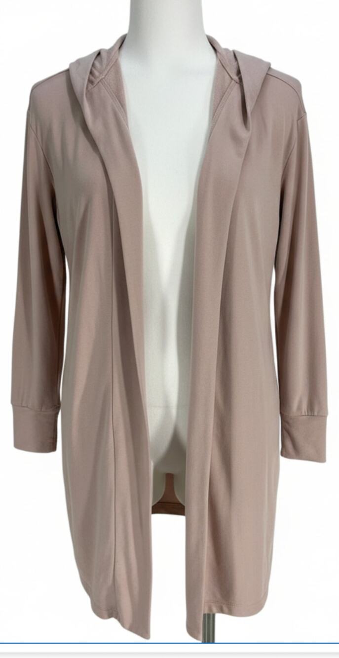 Daily Ritual Jacket Womens Size M Pink Open Front Hooded Lightweight Loungewear